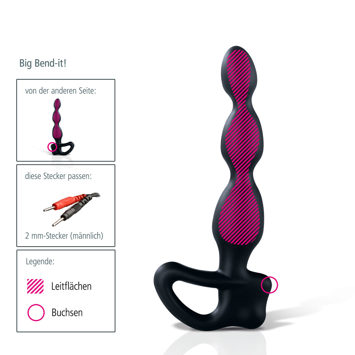 MYSTIM 46465 Big Bend-It! mit Reizstrom Prostata-Stimulator