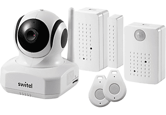 SWITEL Switel BSW 220 Smart Home Security Kit - Camera Wifi con sensori di allarme per la casa - 720p - bianco - Telecamere IP Smart Home (HD, 1.280 x 720 pixel)