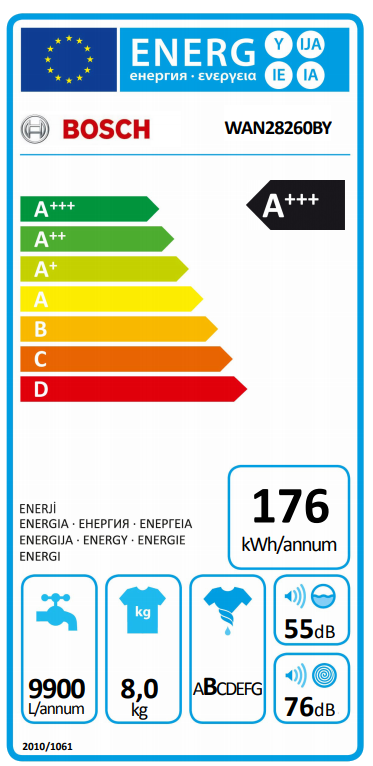 BOSCH WAN 28260 BY Elöltöltős mosógép
