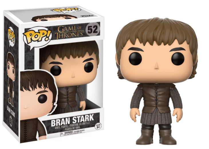 A Funko Pop figure of Bran Stark from Game of Thrones, with packaging.