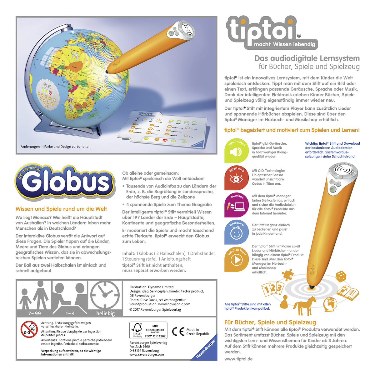 TIPTOI tiptoi® Der interaktive Globus tiptoi® Mehrfarbig