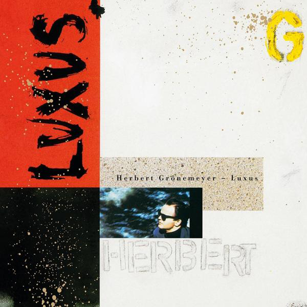 Albumcover mit einem Männerporträt, einem rot-weißen Hintergrund und einem gelben G.