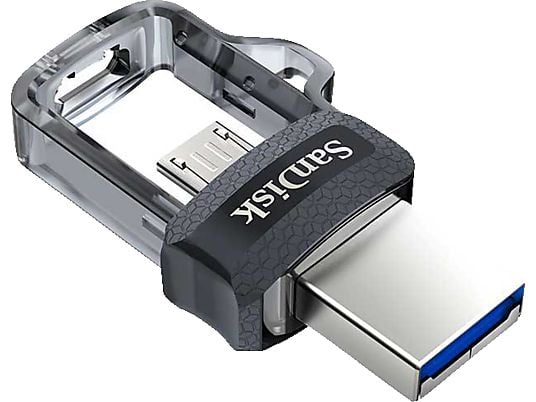 SANDISK ULTRA DUAL DRIVE M3.0 256GB - Unità USB duale  (256 GB, Trasparente)