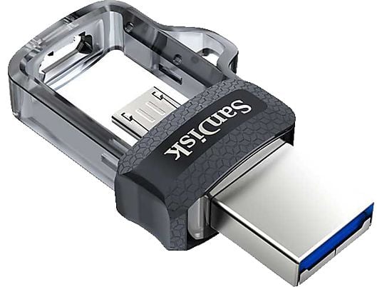 SANDISK ULTRA DUAL DRIVE M3.0 256GB - Deux périphériques USB  (256 GB, Transparent)