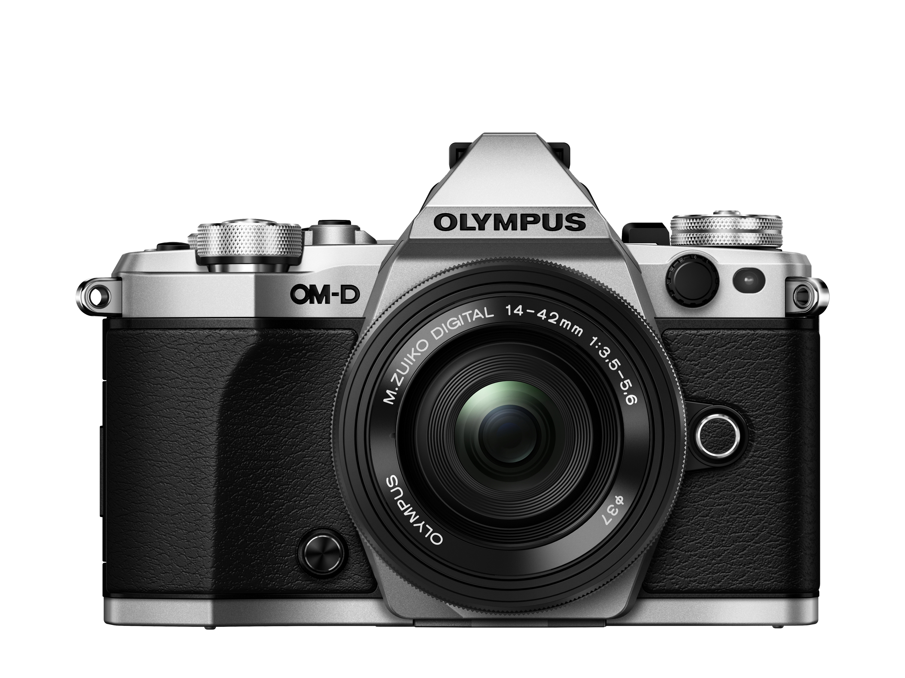 OLYMPUS OM-D E-M5 Mark II Pancake Zoom Kit Systemkamera mit Objektiv 14-42 mm, 7,6 cm Display Touchscreen, WLAN