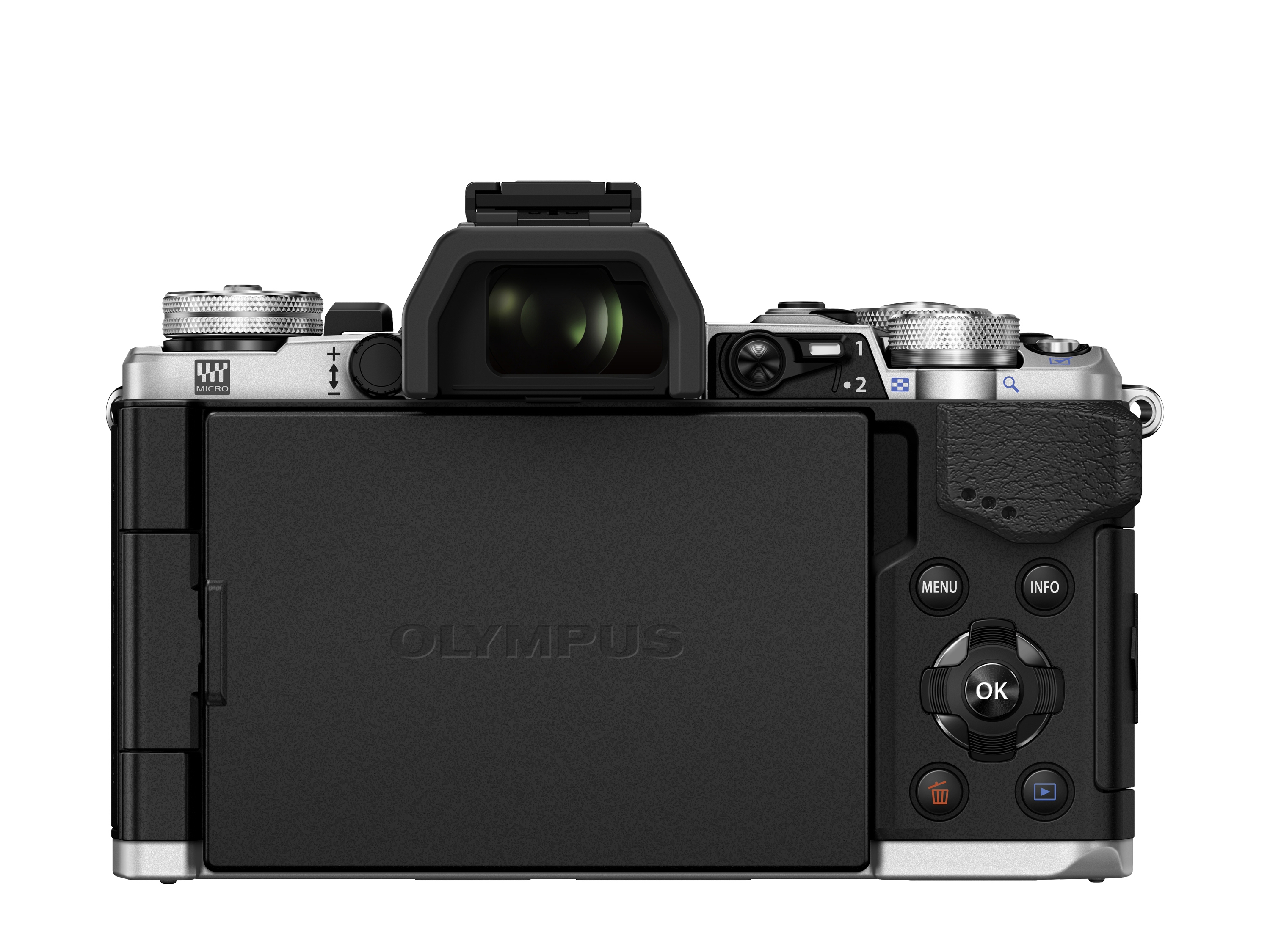 OLYMPUS OM-D E-M5 Mark II Pancake Zoom Kit Systemkamera mit Objektiv 14-42 mm, 7,6 cm Display Touchscreen, WLAN