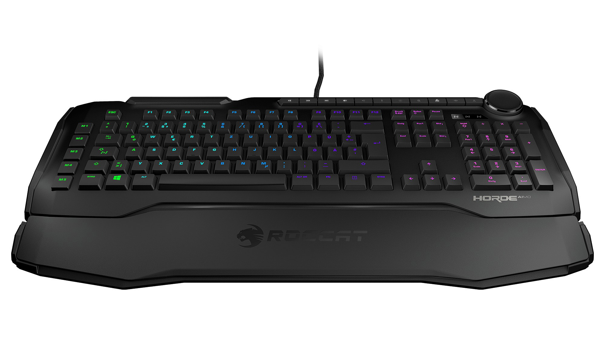 ROCCAT Horde AIMO, Gaming Tastatur, Rubberdome, kabelgebunden, Schwarz