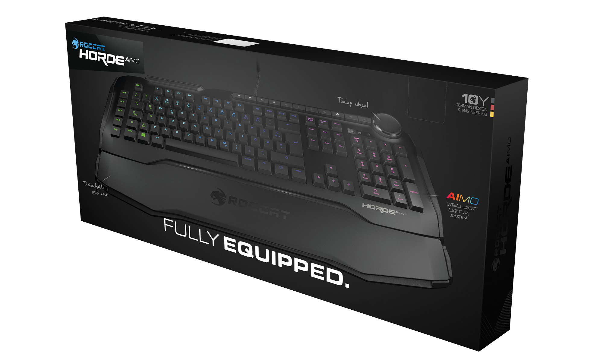 ROCCAT Horde AIMO, Gaming Tastatur, Rubberdome, kabelgebunden, Schwarz
