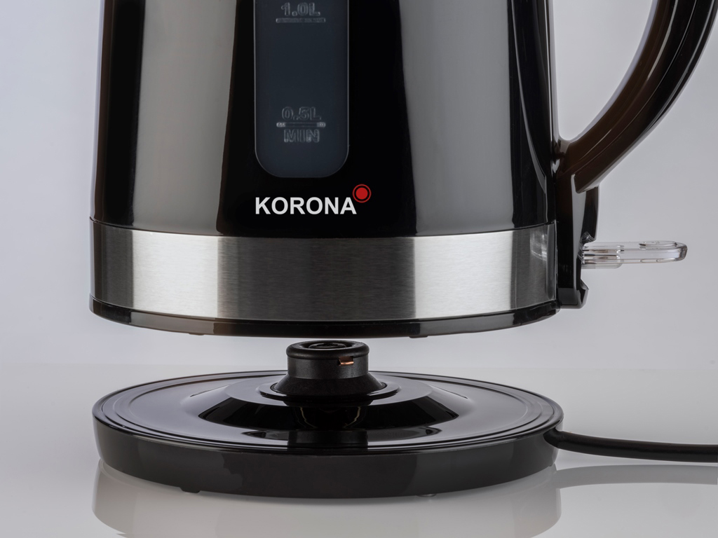 KORONA 20232 Wasserkocher, Schwarz/Edelstahl