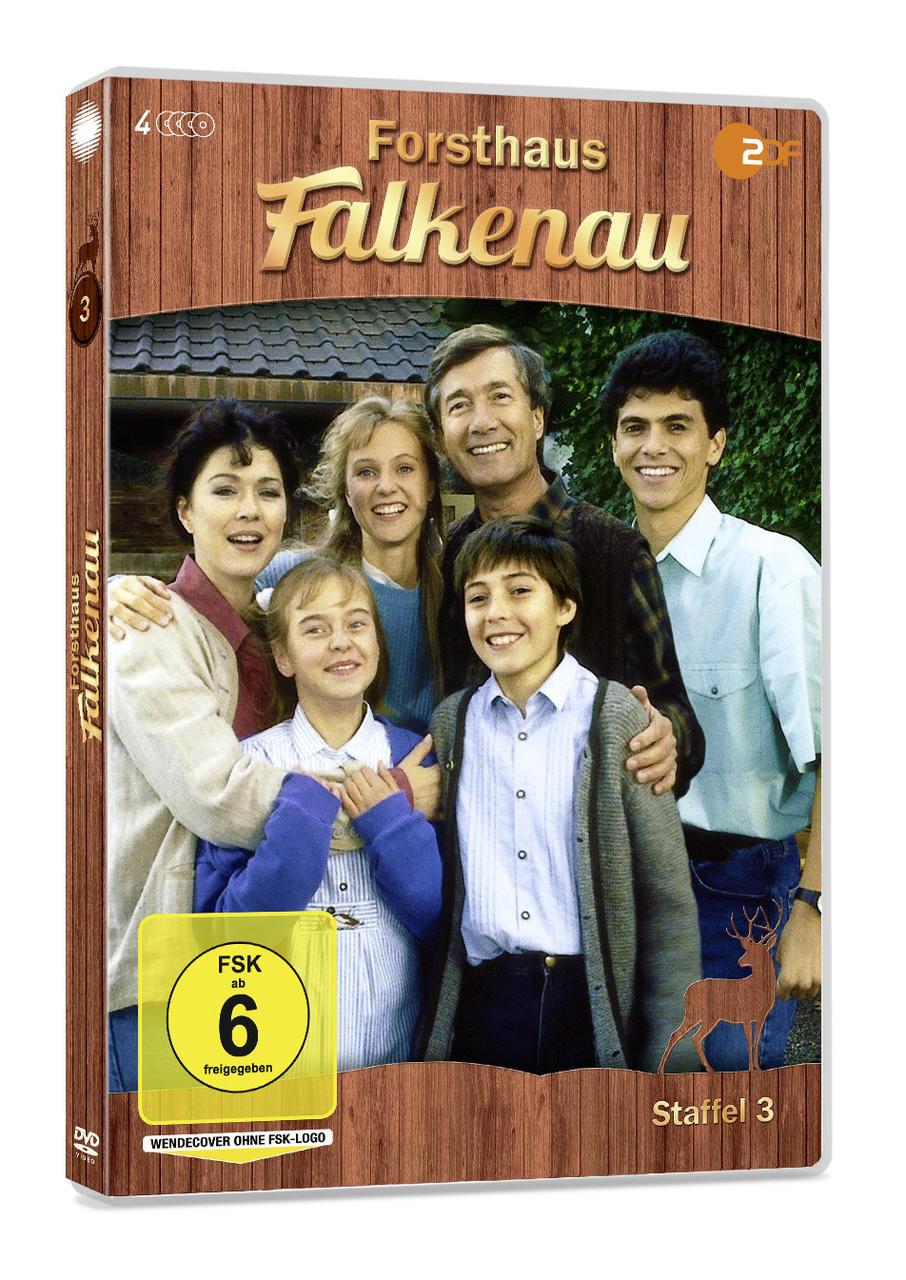 DVD-Box der deutschen Fernsehserie 'Forsthaus Falkenau', die die Darsteller zeigt.