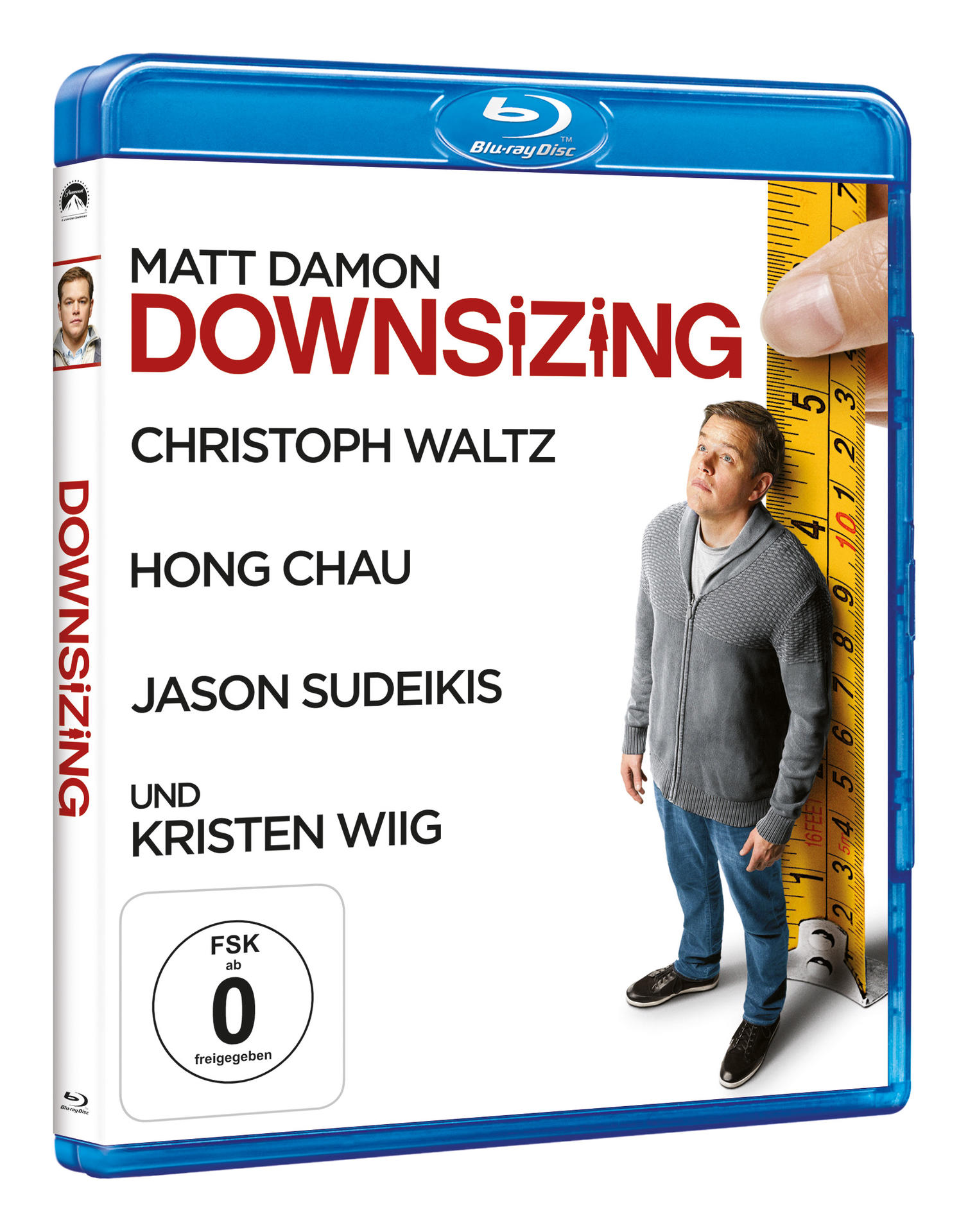 Filmcover für "Downsizing" mit Matt Damon, Christoph Waltz, Hong Chau und Jason Sudeikis.