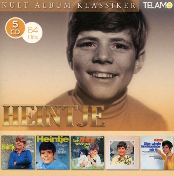 Albumcover eines lächelnden jungen Mannes mit Text und Albumcovern darunter.
