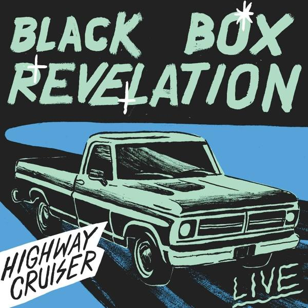 Black Box Revelation albumhoes. Een blauwe vrachtwagen staat op een weg. De bandnaam staat bovenaan.