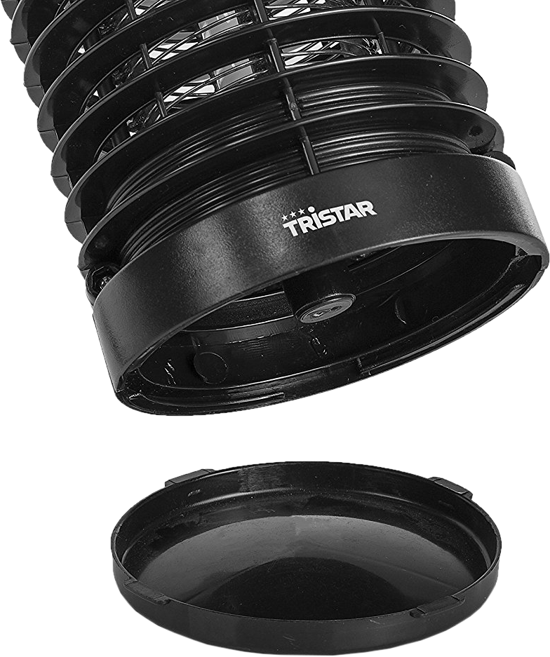Black Tristar mosquito killer with a detached tray at the bottom.