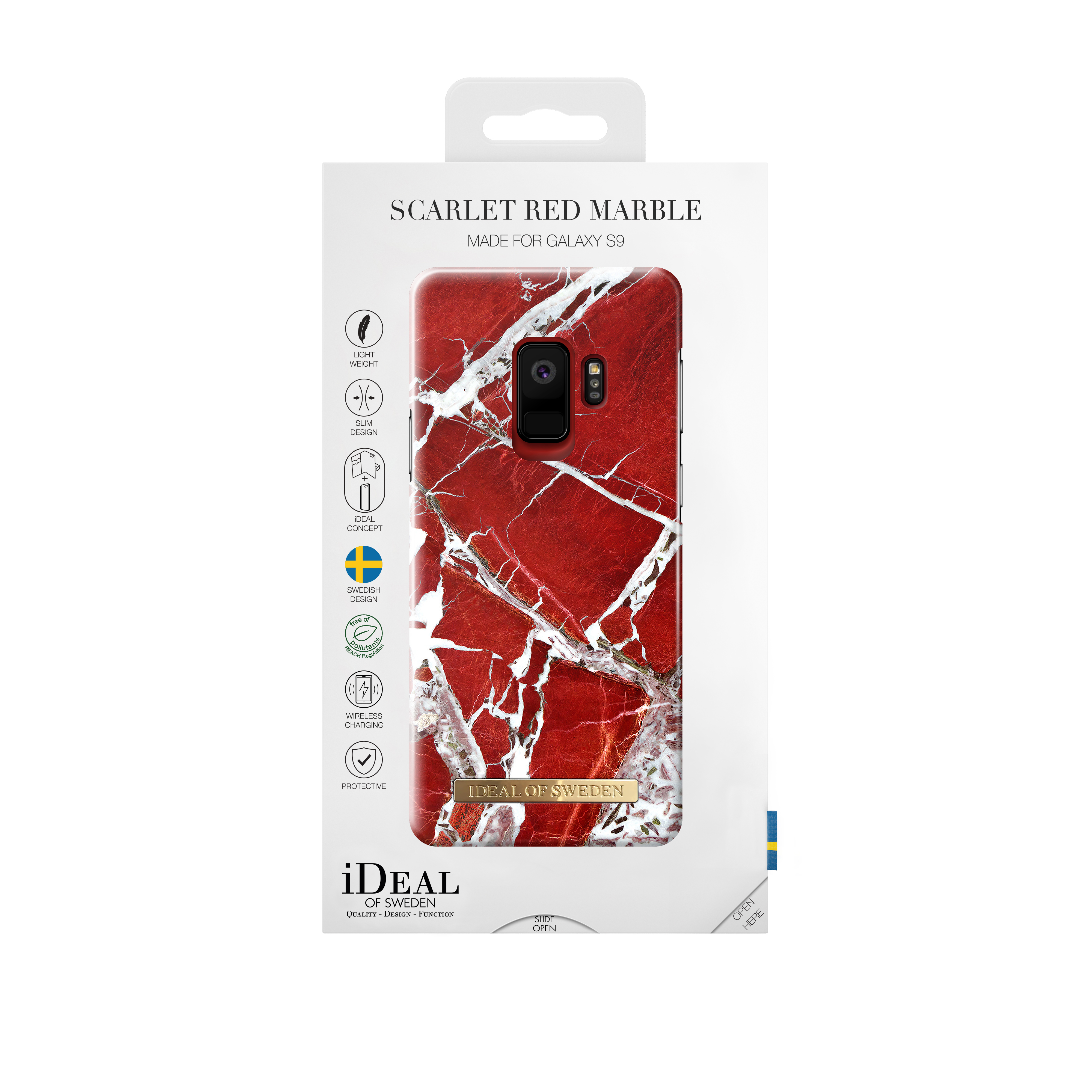 IDEAL OF SWEDEN Fashion, Backcover, Samsung, Galaxy S9, Red Marble
