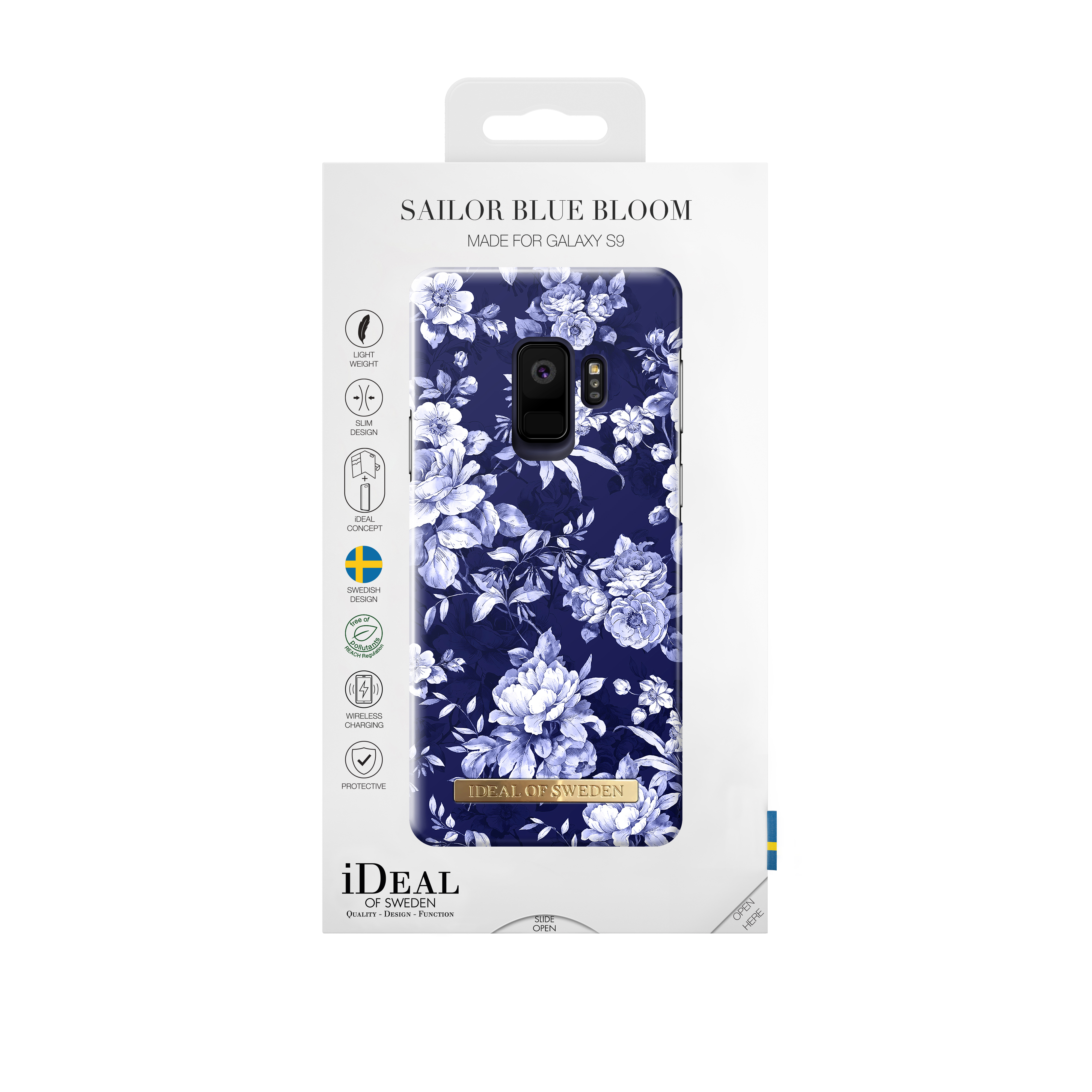 IDEAL OF SWEDEN Fashion, Backcover, Samsung, Galaxy S9, Blau geblümt