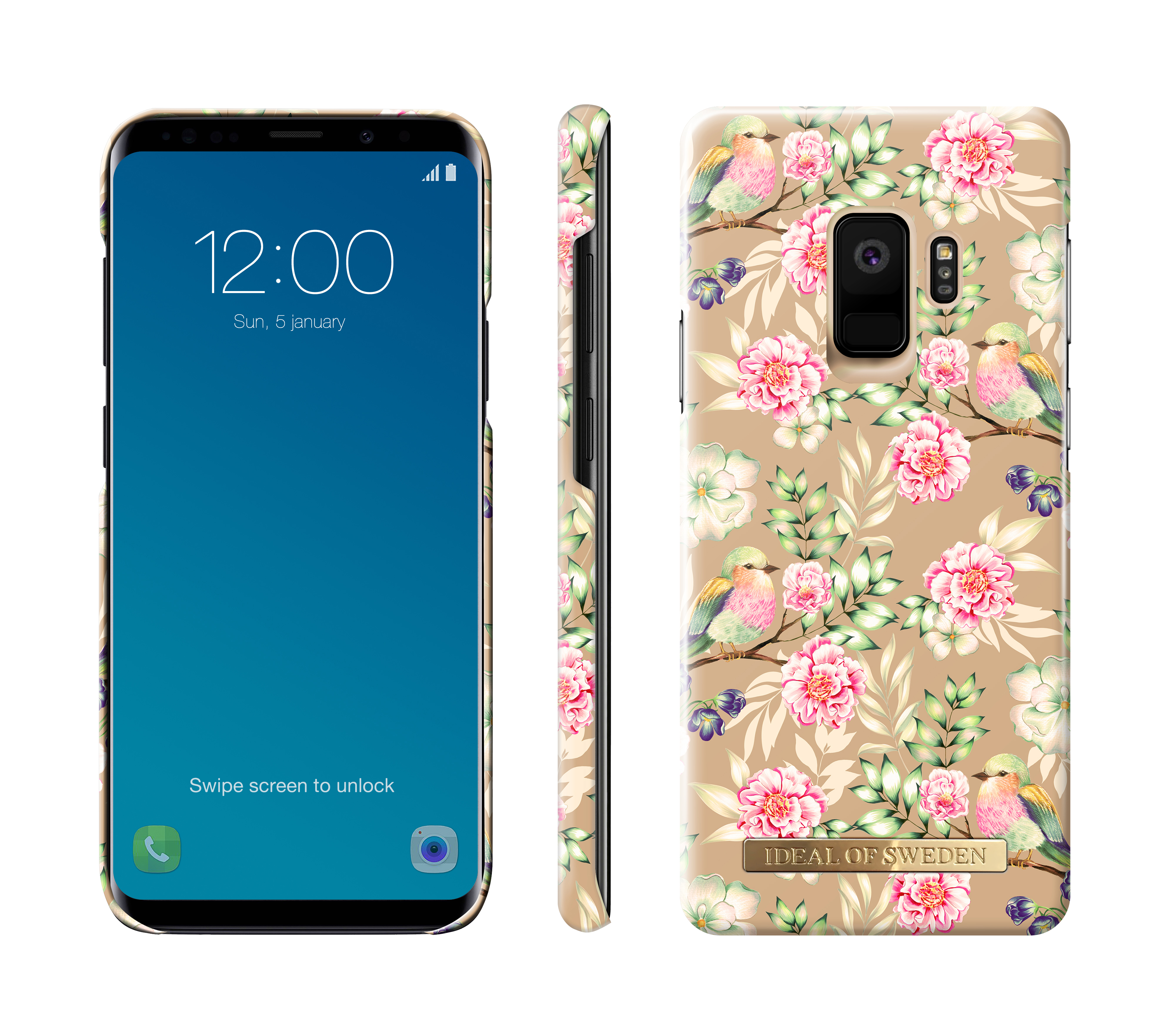 IDEAL OF SWEDEN Fashion, Backcover, Samsung, Galaxy S9, Champagne Birds