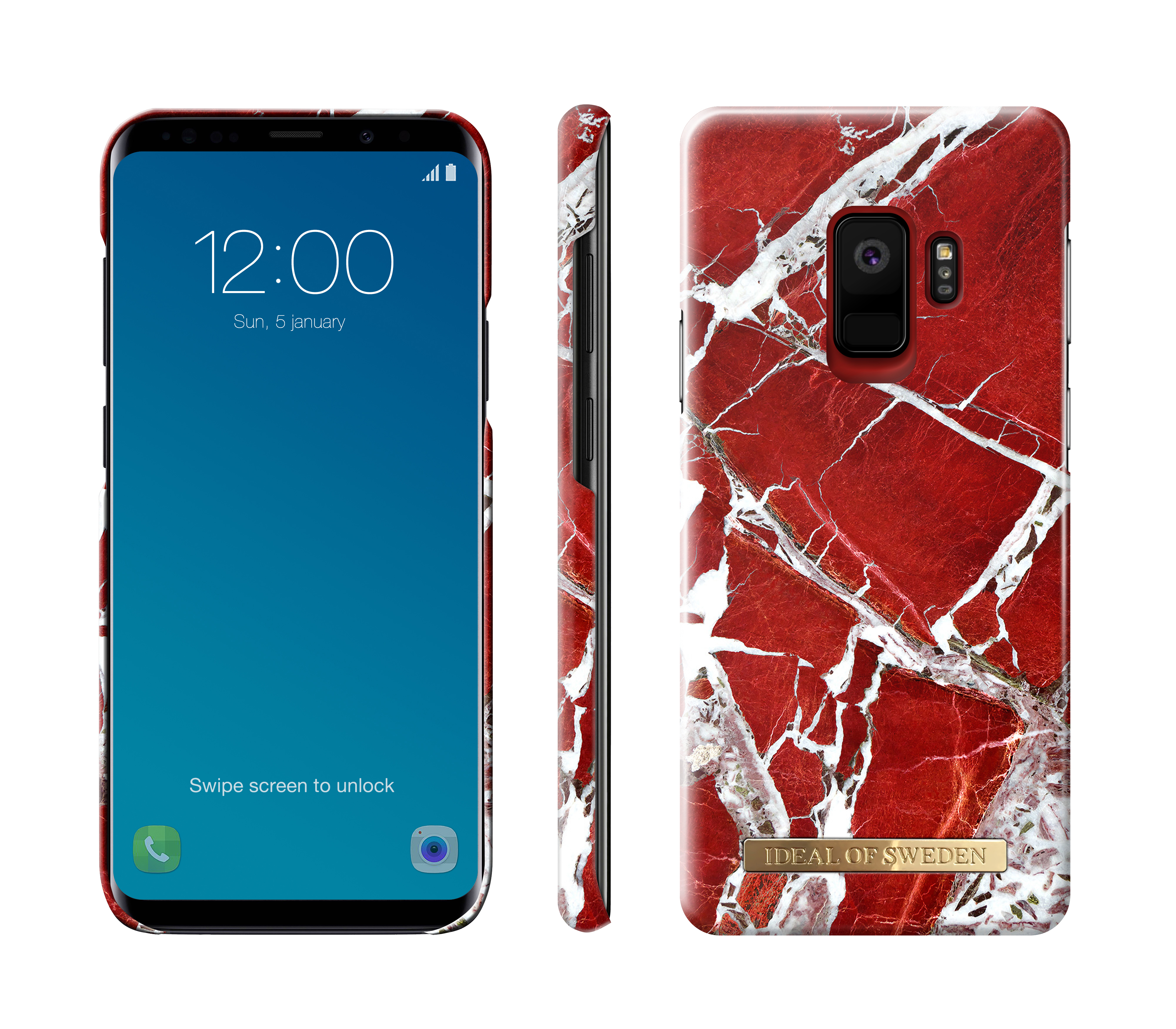 IDEAL OF SWEDEN Fashion, Backcover, Samsung, Galaxy S9, Red Marble