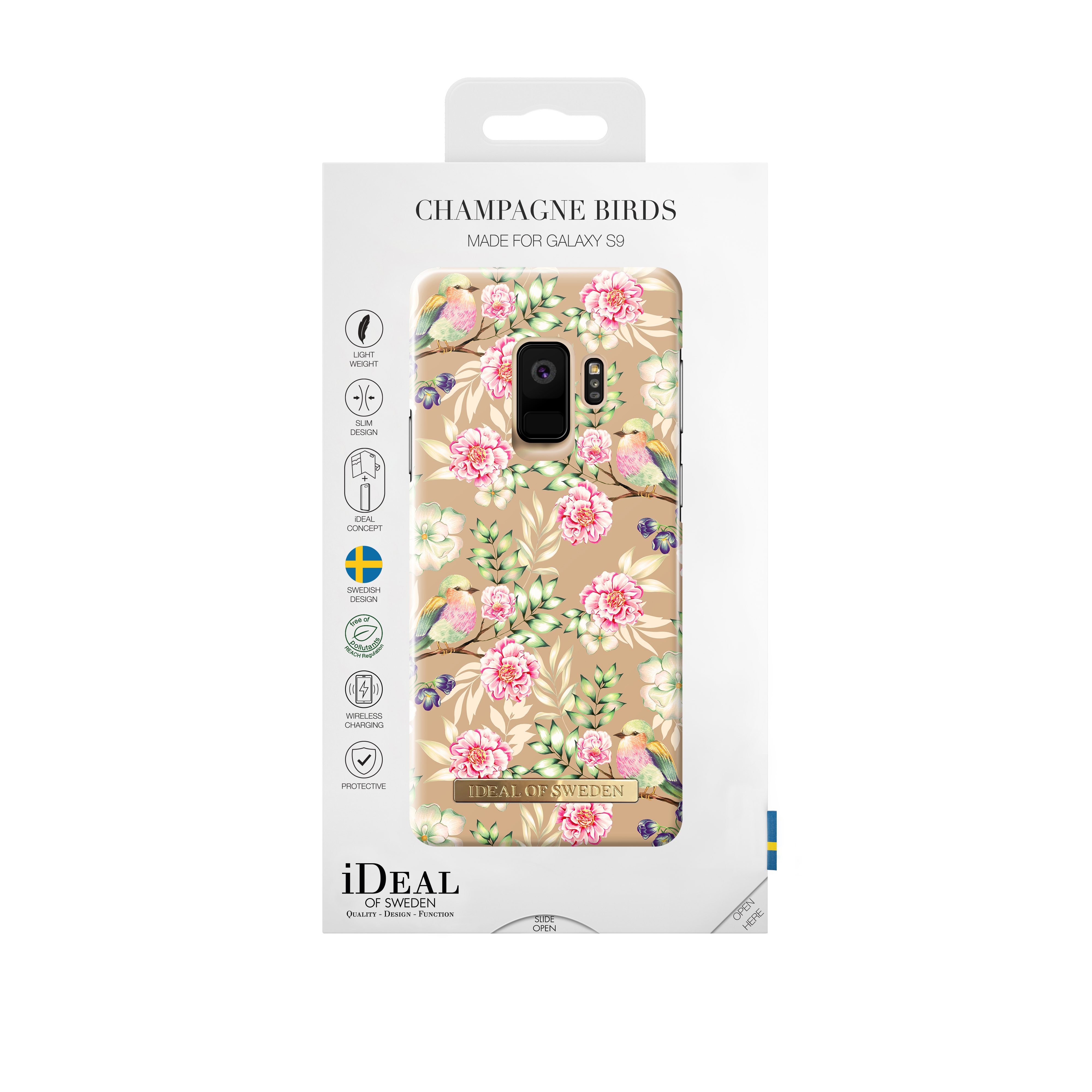 IDEAL OF SWEDEN Fashion, Backcover, Samsung, Galaxy S9, Champagne Birds