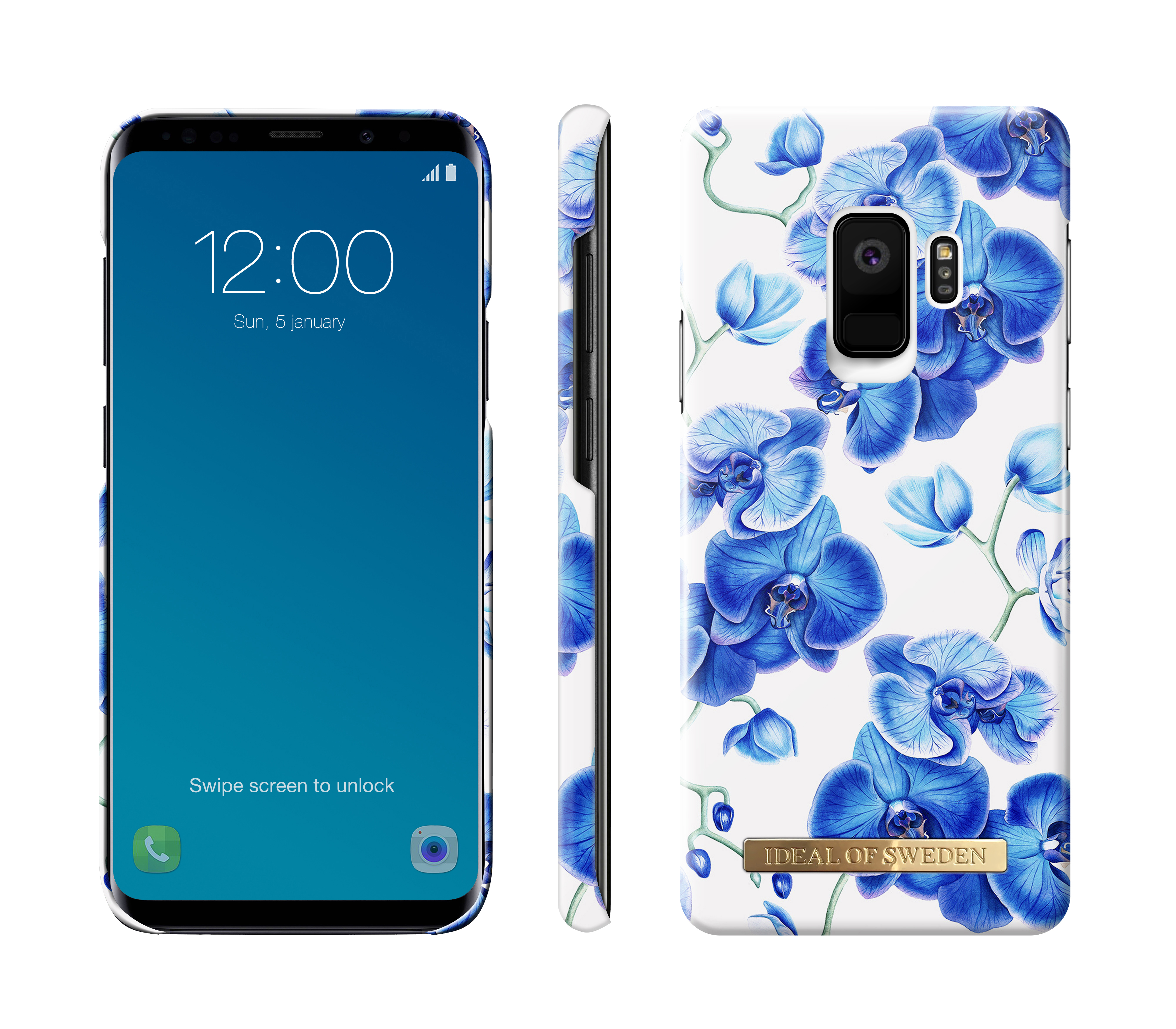 IDEAL OF SWEDEN Fashion, Backcover, Samsung, Galaxy S9, Baby Blau geblümt
