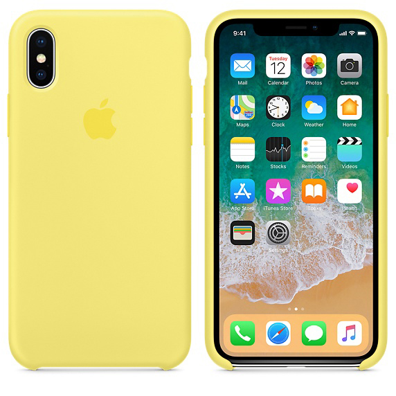 APPLE Silicon Case, Backcover, Apple, iPhone X, Lemonade