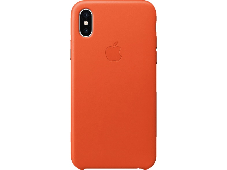 APPLE Leather Case, Apple, X, iPhone Backcover, Bright Ornage