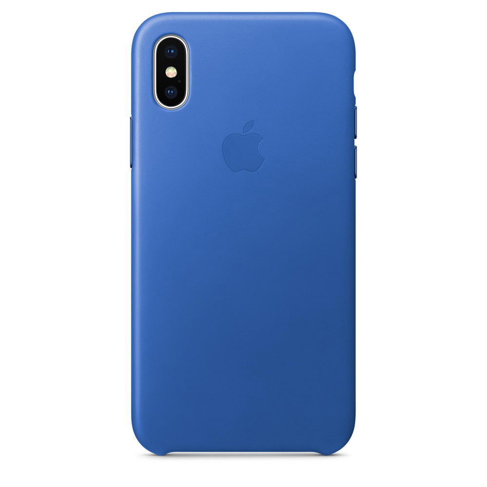 Blue Electric Apple, iPhone Backcover, Leather X, APPLE Case,