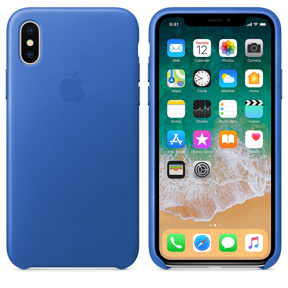 APPLE Leather Case, Backcover, Apple, iPhone 7, iPhone 8, Electric Blue