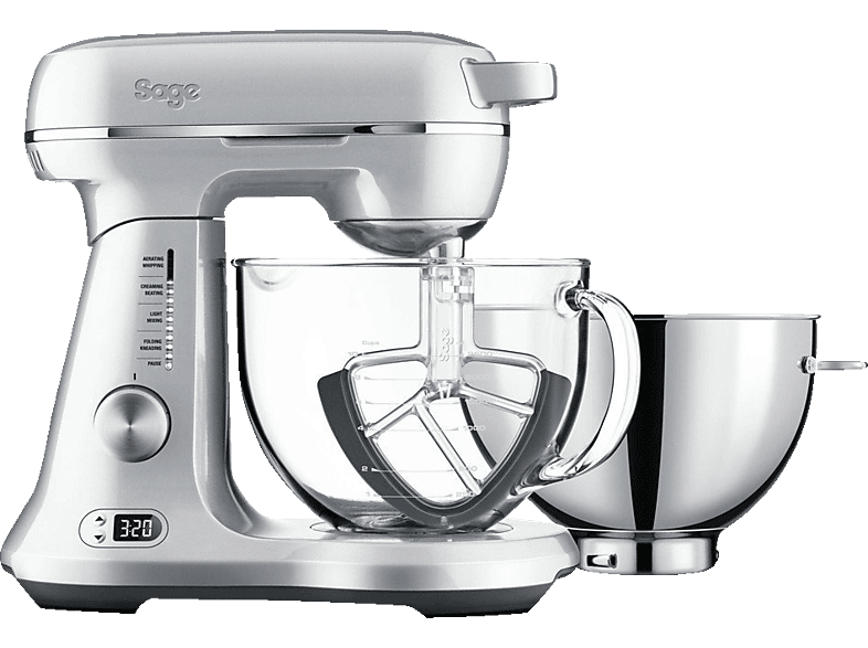 Sage Küchenmaschine The Bakery Boss in Edelstahl SEM825BAL2EEU1 Küchenmaschine Silber (Rührschüsselkapazität: 4,7 l, 1200 Watt)