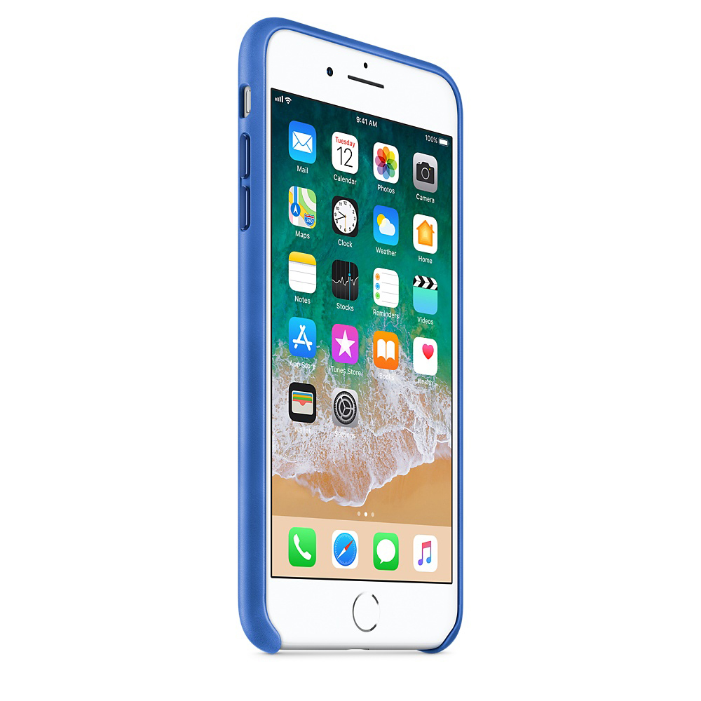APPLE Leather Case, Backcover, Apple, iPhone 7 Plus, iPhone 8 Plus, Electric Blue