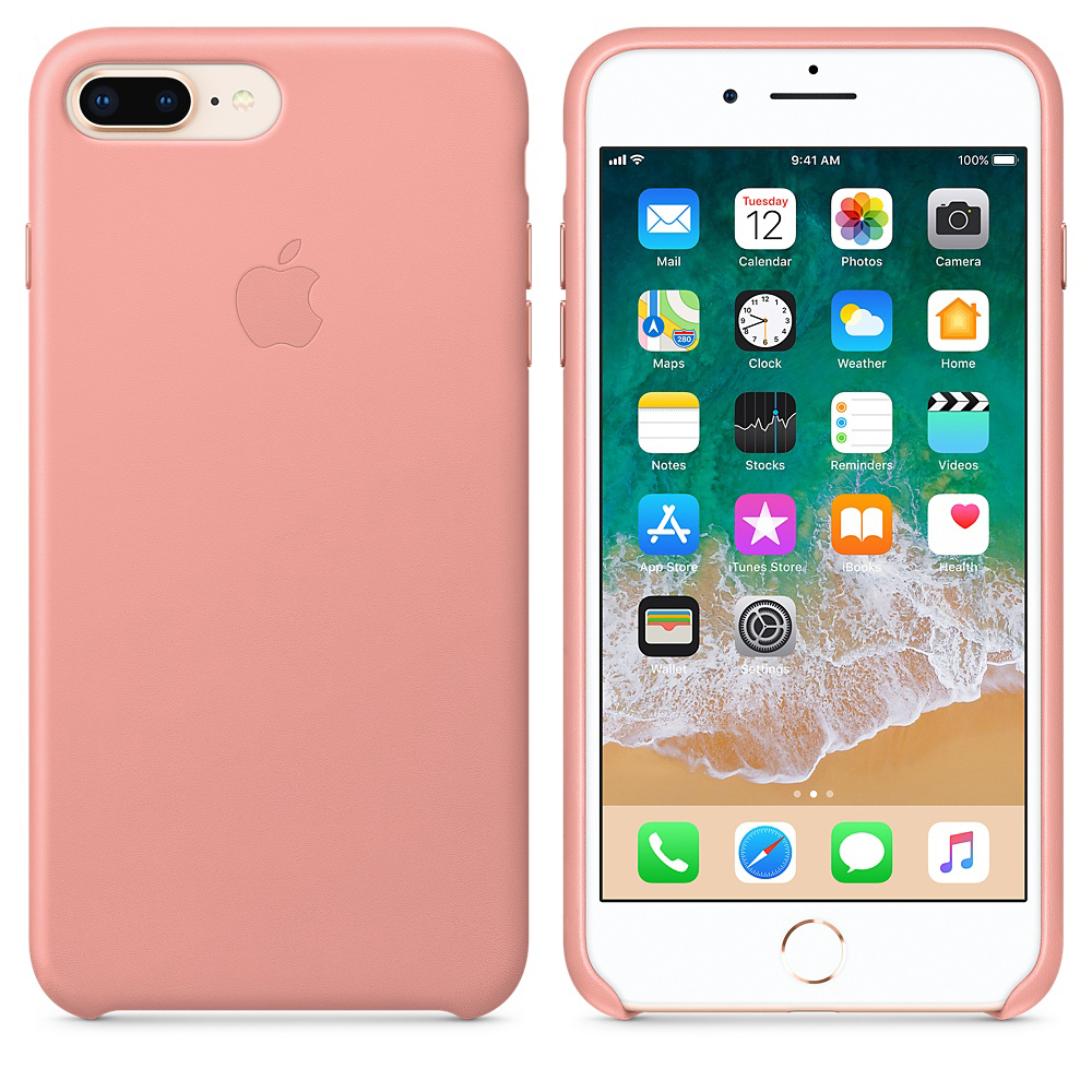 APPLE Leather Case, Backcover, Apple, iPhone 7 Plus, iPhone 8 Plus, Soft Pink