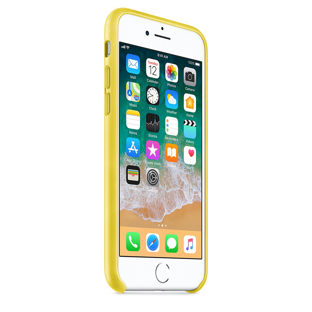 APPLE Leather Case, Backcover, Apple, iPhone 7, iPhone 8, Spring Yellow