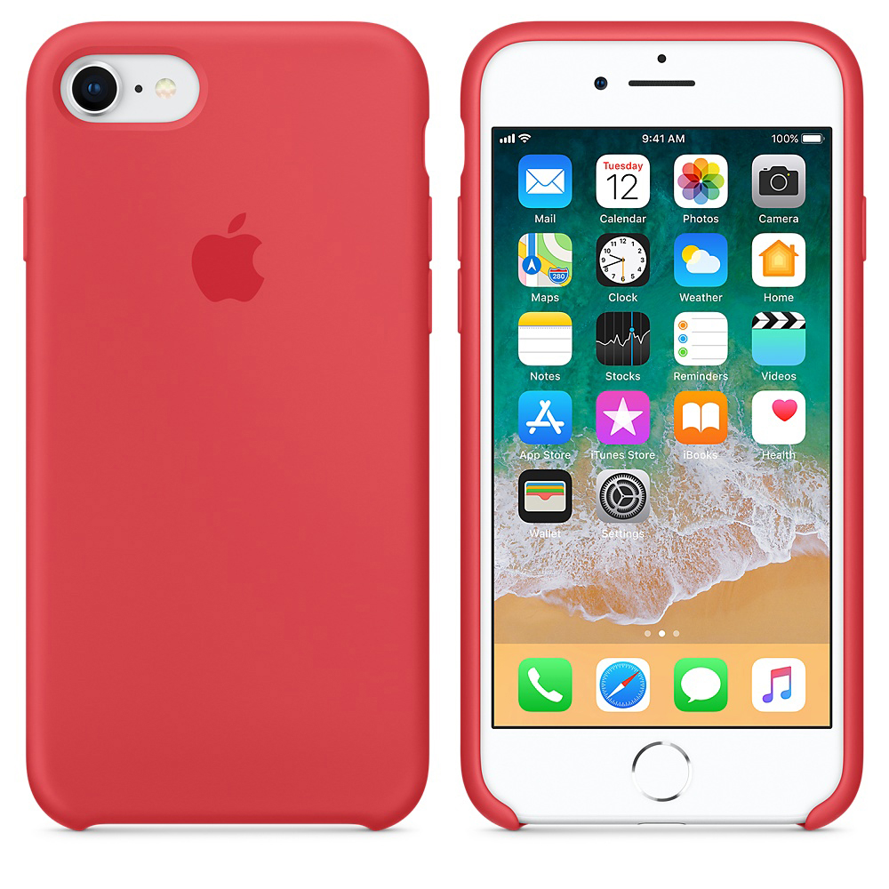 APPLE Silicon 7, iPhone iPhone Case, Backcover, 8, Red Raspberry Apple