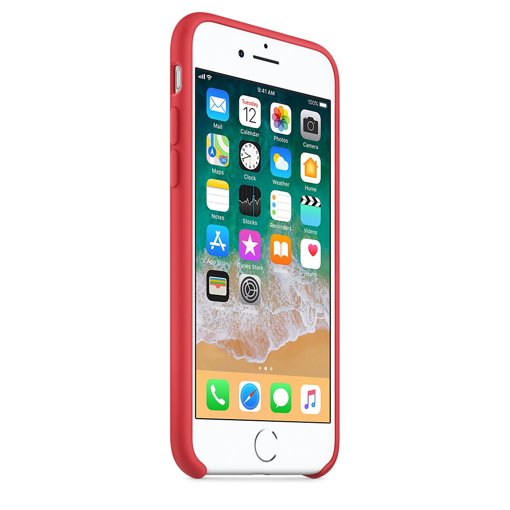 APPLE Silicon Case, Backcover, Apple, iPhone 8, iPhone 7, Red Raspberry