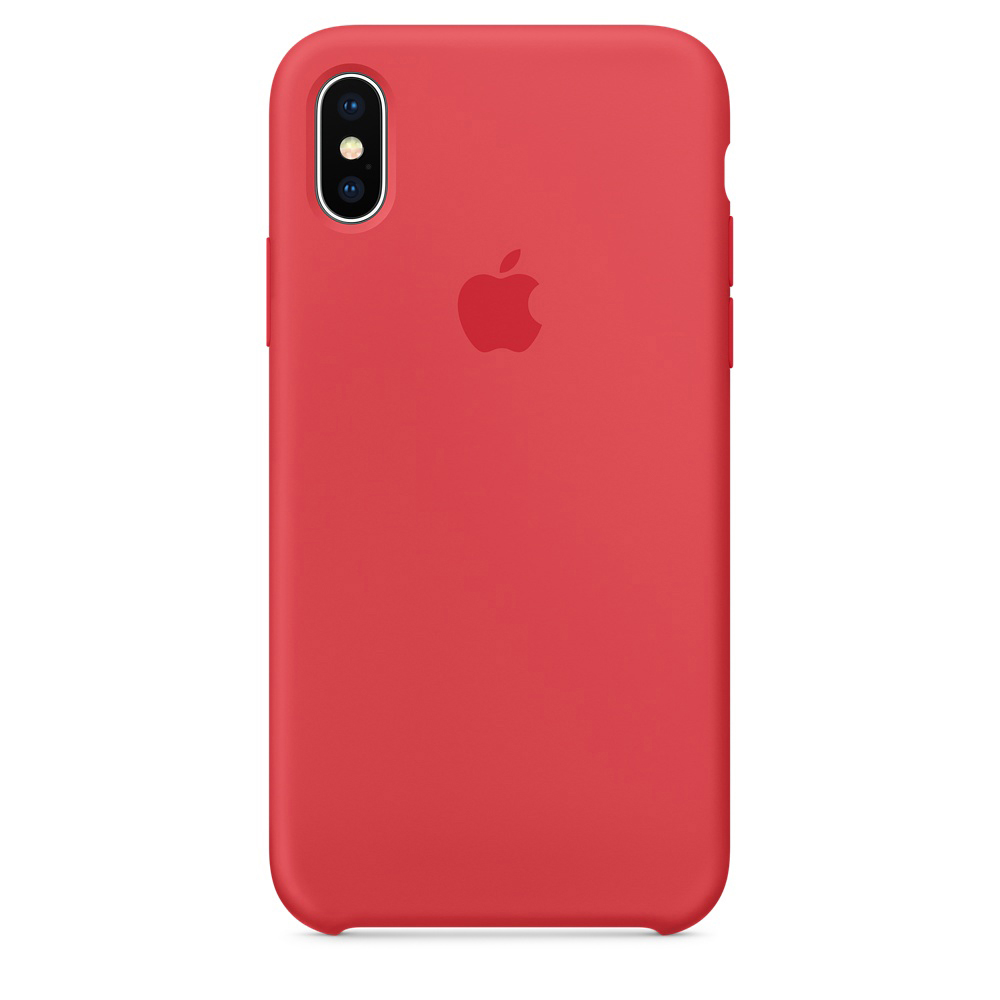 Silicone Backcover, Raspberry iPhone Case, Red Apple, X, APPLE