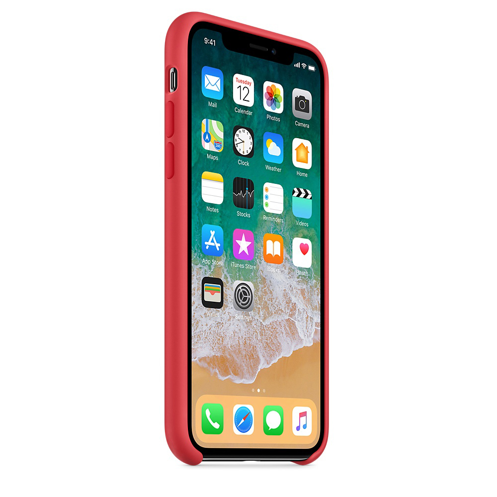 APPLE Silicone Case, Backcover, Apple, iPhone X, Red Raspberry