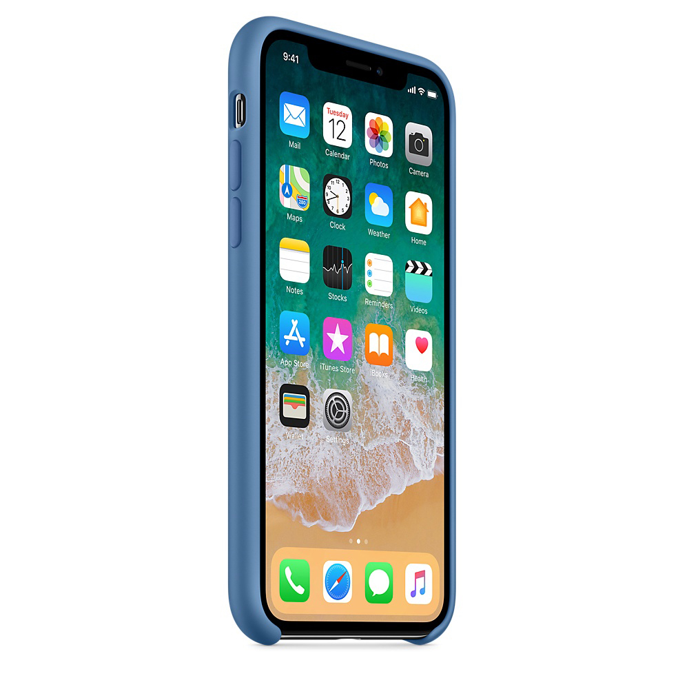 APPLE Silicone Case, Backcover, Apple, iPhone X, Denim Blue