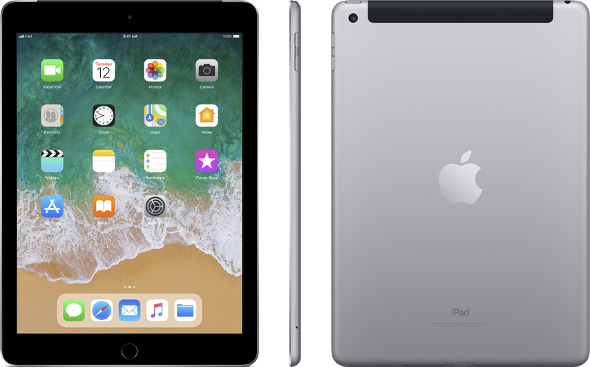 APPLE iPad 9.7" Wi-Fi + Cellular 128 GB 6th Gen. Space grau (MR722FD/A)