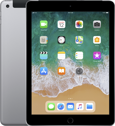 APPLE iPad 9.7" Wi-Fi + Cellular 128 GB 6th Gen. Space grau (MR722FD/A)