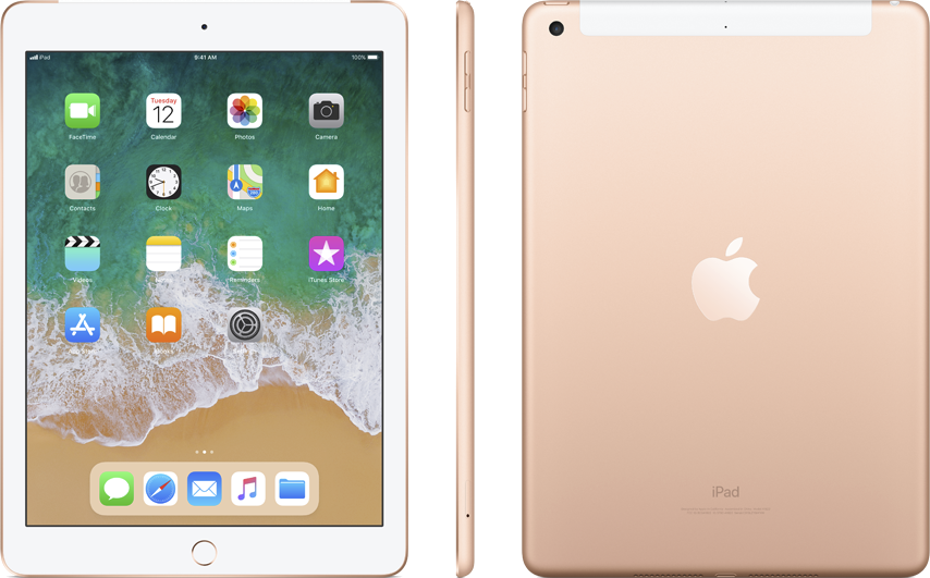 APPLE iPad 9.7" Wi-Fi + Cellular 128 GB 6th Gen. Gold (MRM22FD/A)