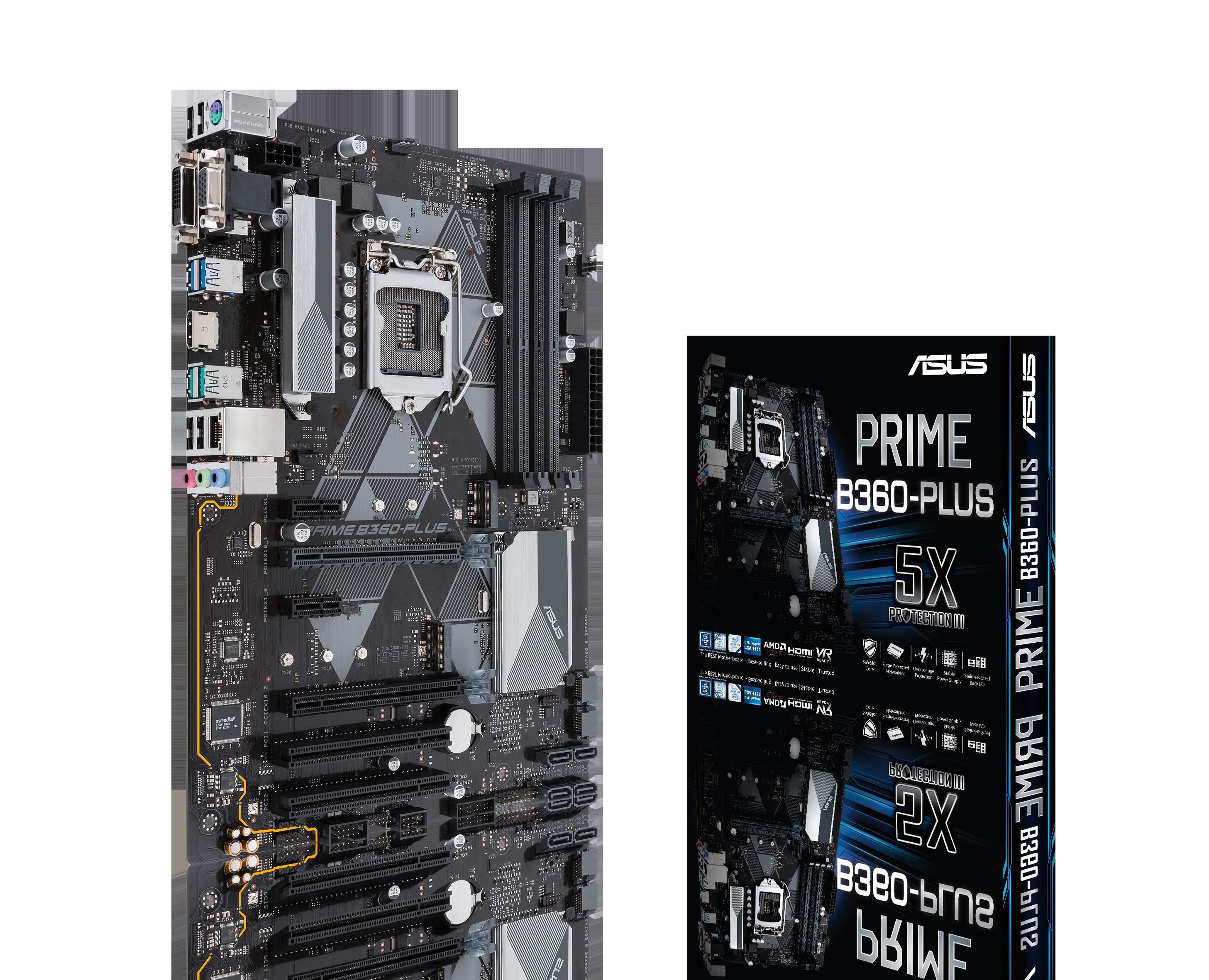 ASUS Prime B360 Plus Mainboard Schwarz