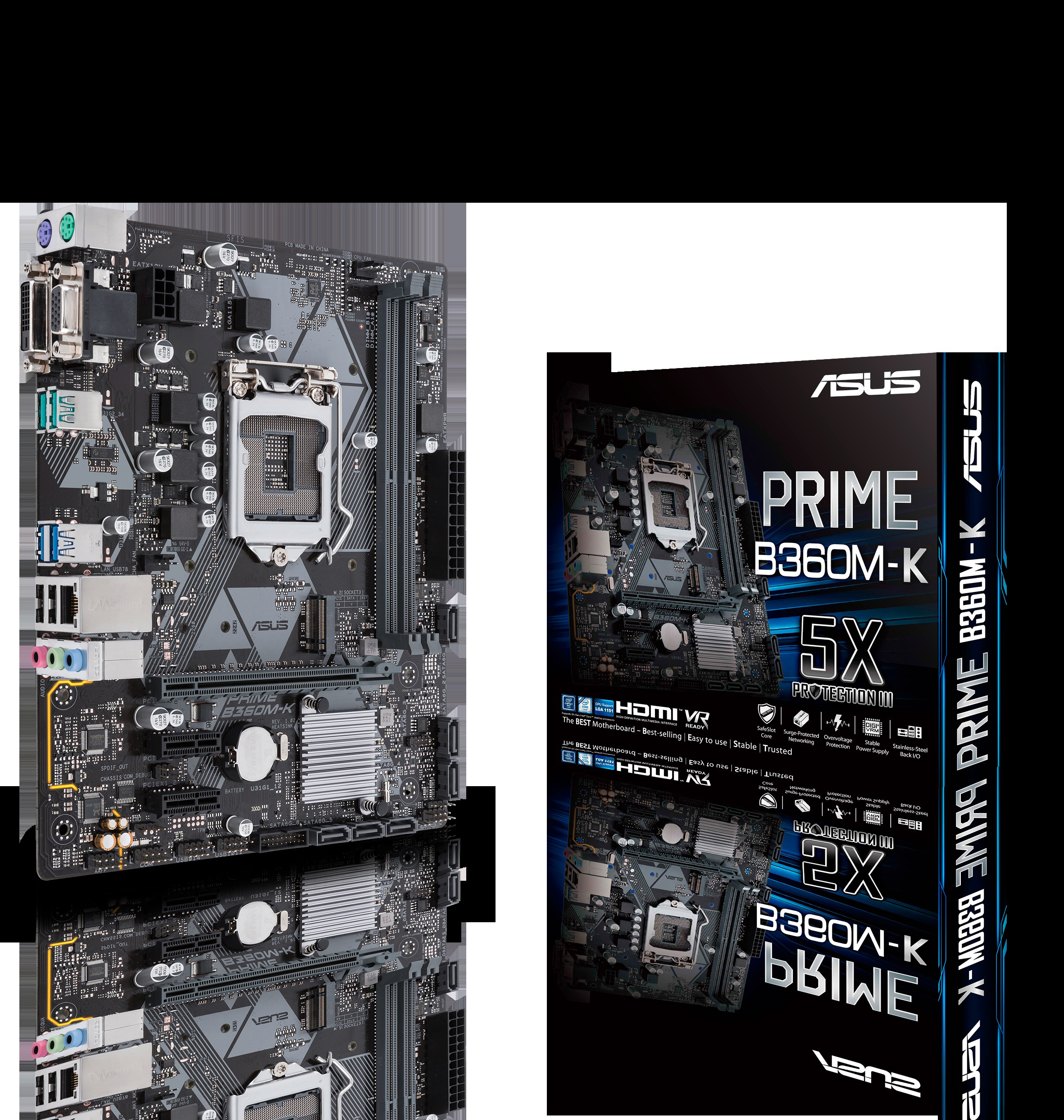 ASUS Prime B360M-K Mainboard Schwarz