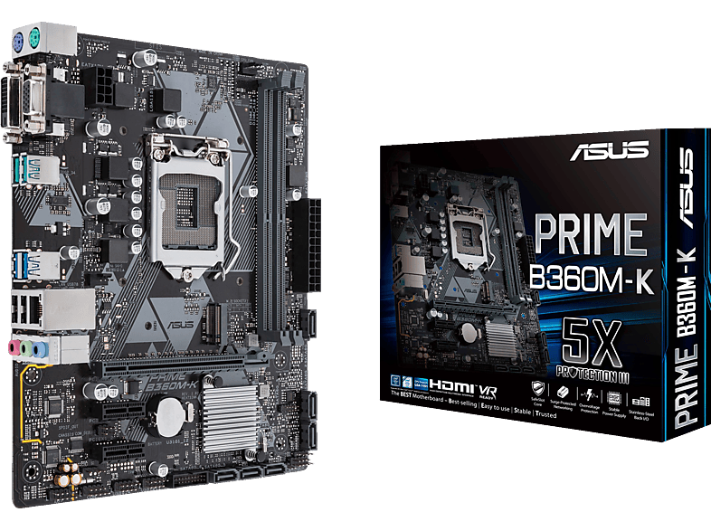 ASUS Prime B360M-K Mainboard Schwarz Mainboard Intel 1151 v2 | MediaMarkt