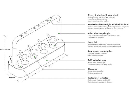 CLICK & GROW Jardin interieur Smart Garden 9 Noir (CG-SG9GREY)