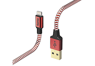 HAMA Lightning USB Kablo,“Reflective”1.5m Kırmızı