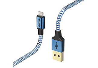 HAMA Lightning USB Kablo“ReflectIve”1.5m Mavi