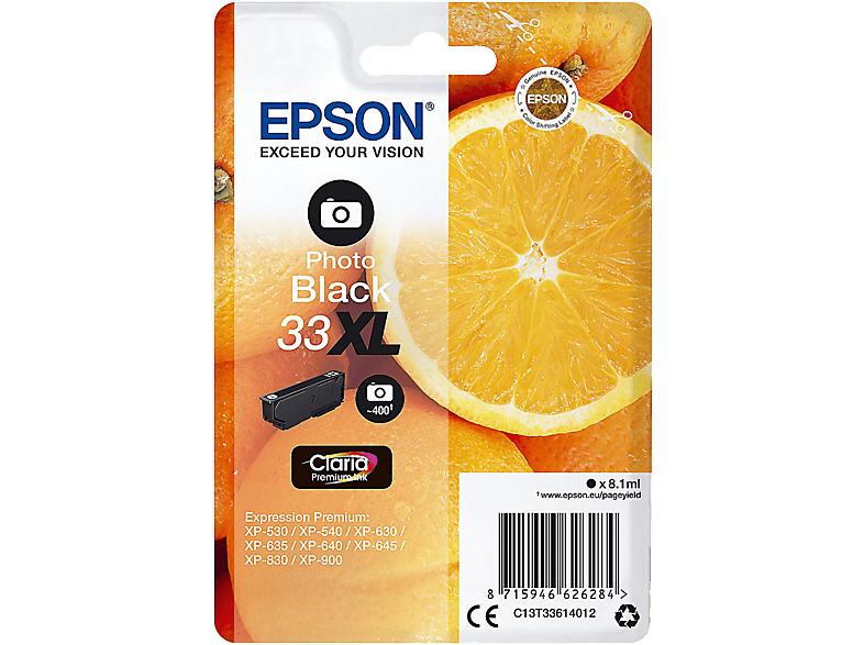 EPSON 33 XL Zwart Foto (C13T33614022)
