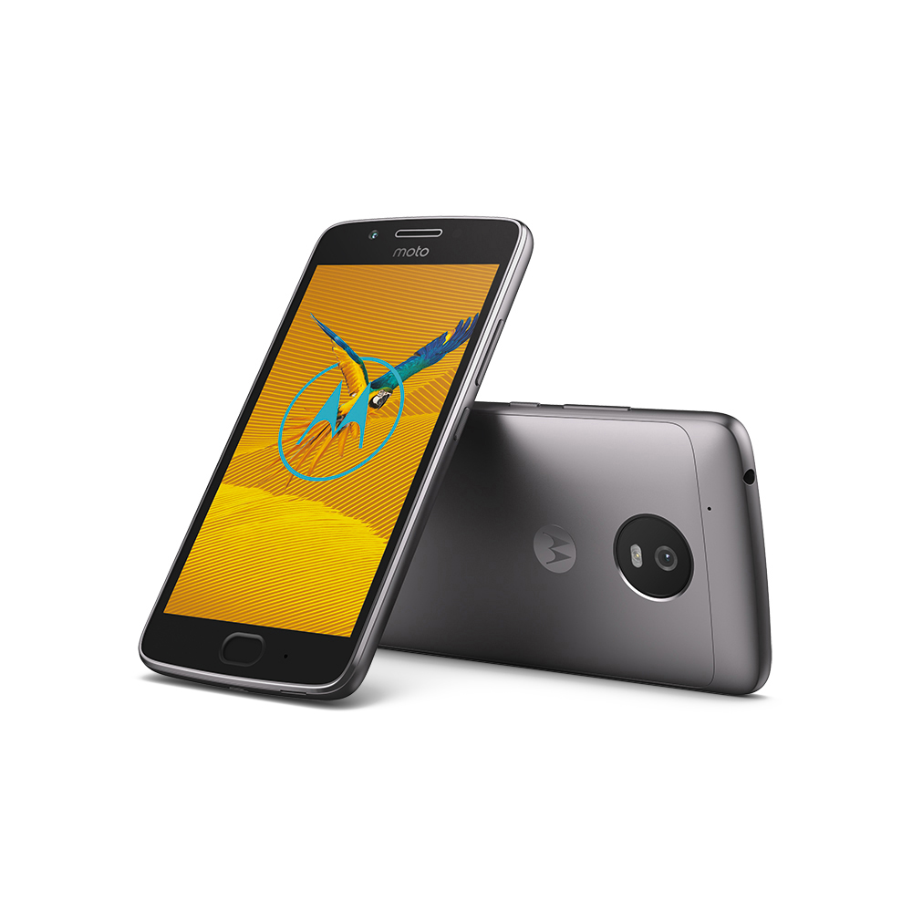 Zwei Smartphones. Eines ist abgewinkelt und zeigt ein Papageien-Hintergrundbild, das andere liegt auf dem Rücken, beide grau.