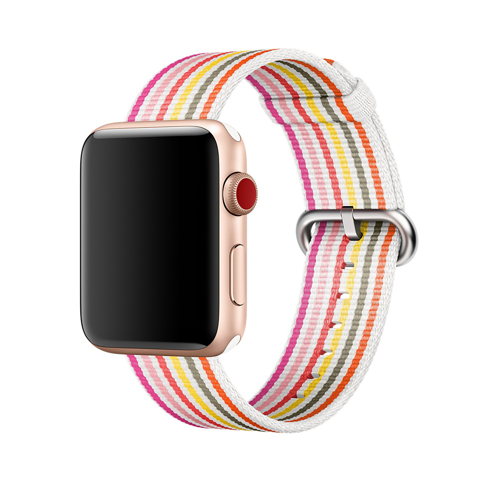 APPLE Nylon, Armband, Pink Stripe Woven