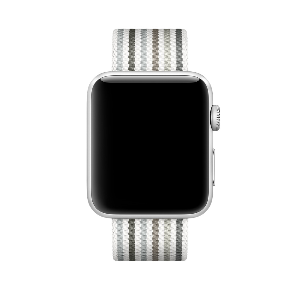 APPLE Nylon, Armband, Grey Stripe Woven